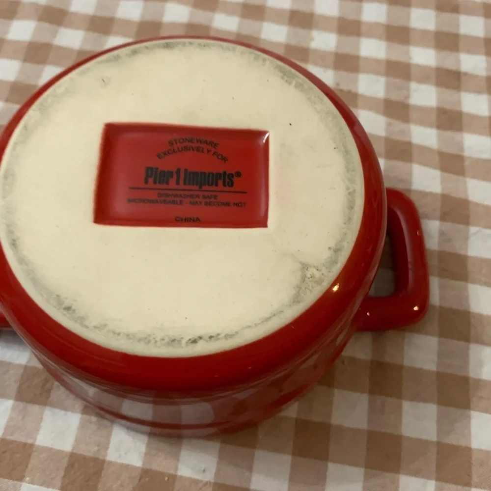 Elegant Red Ceramic Cookware with Lid very small
